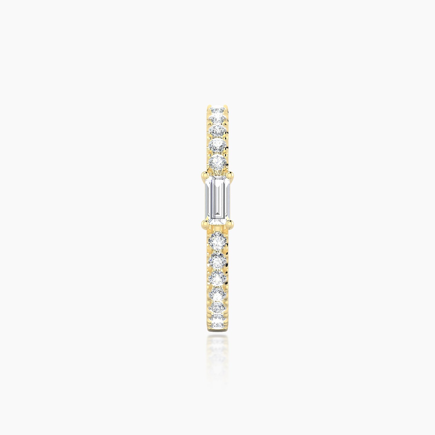 Inanna | 18k Yellow Gold 11 mm Baguette Diamond Hoop Piercing