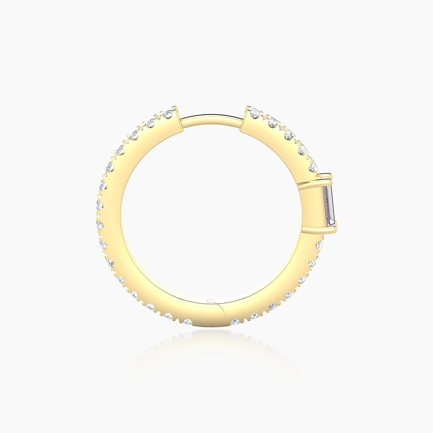 Inanna | 18k Yellow Gold 11 mm Baguette Diamond Hoop Piercing