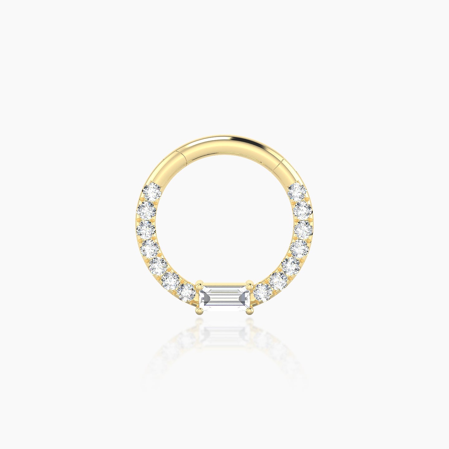 Inanna | 18k Yellow Gold 8 mm Baguette Diamond Daith Piercing