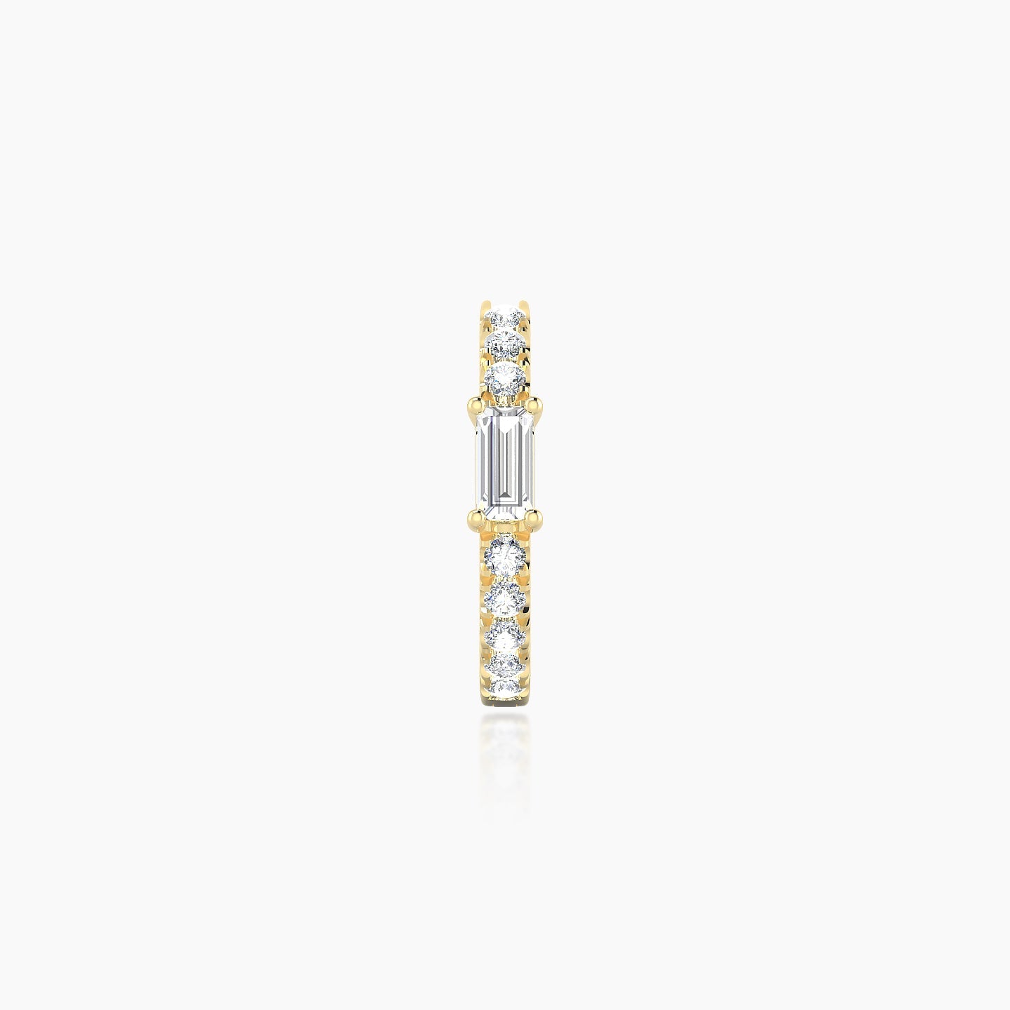Inanna | 18k Yellow Gold 8 mm Baguette Diamond Hoop Piercing