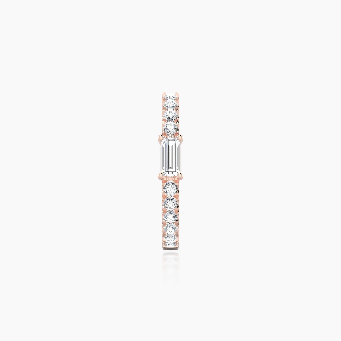 Inanna | 18k Rose Gold 9.5 mm Baguette Diamond Hoop Piercing