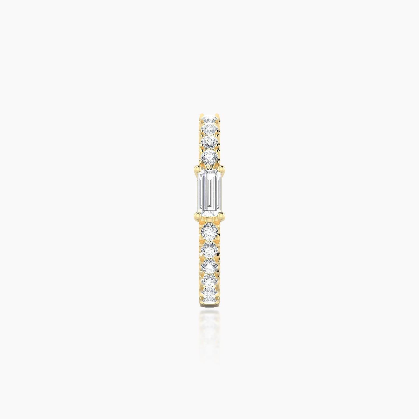 Inanna | 18k Yellow Gold 9.5 mm Baguette Diamond Hoop Piercing