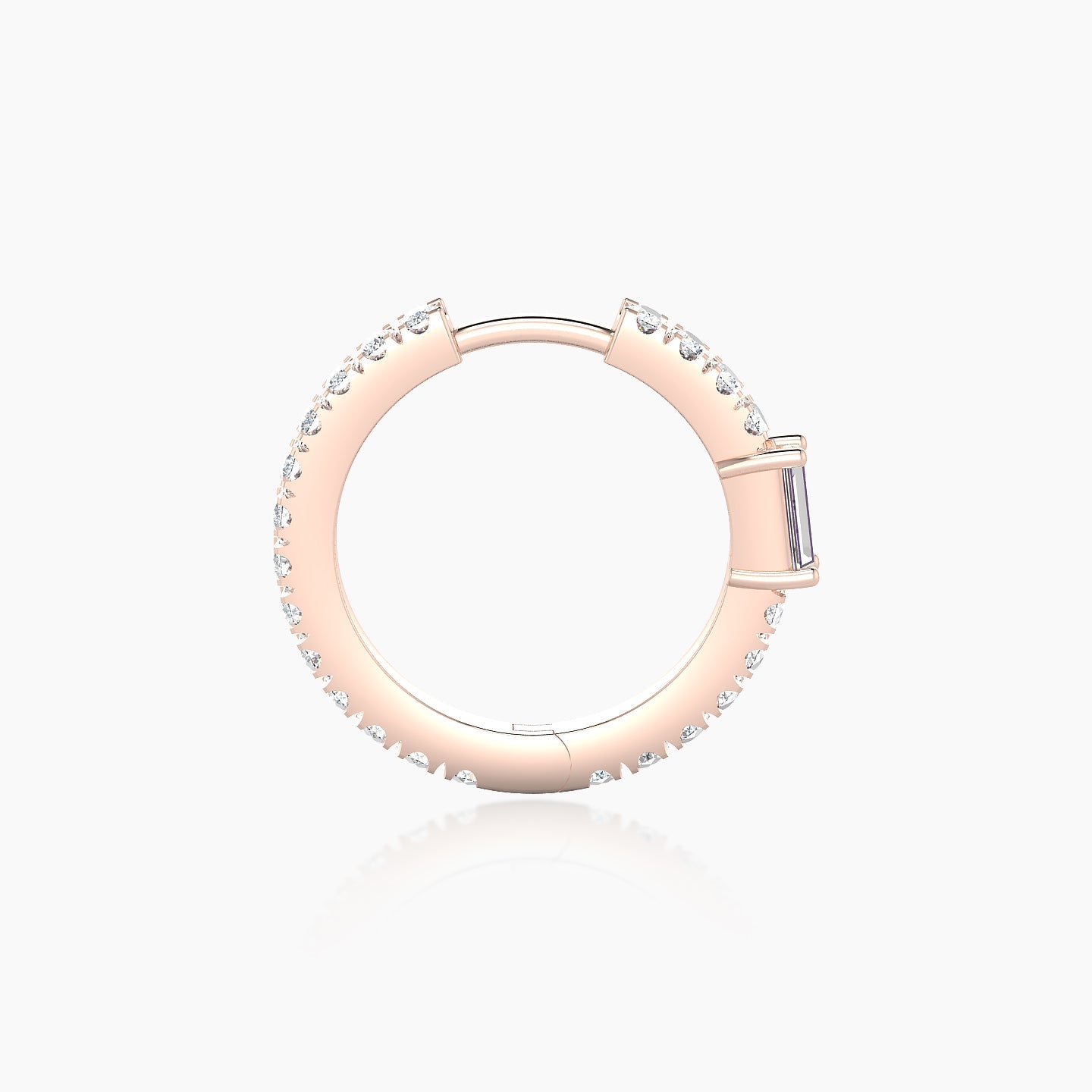 Inanna | 18k Rose Gold 9.5 mm Baguette Diamond Hoop Piercing