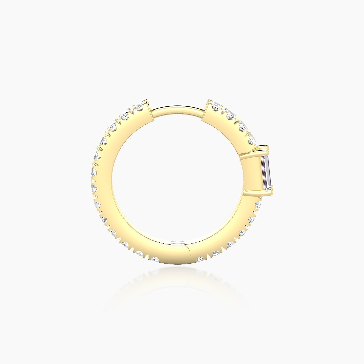 Inanna | 18k Yellow Gold 9.5 mm Baguette Diamond Hoop Piercing