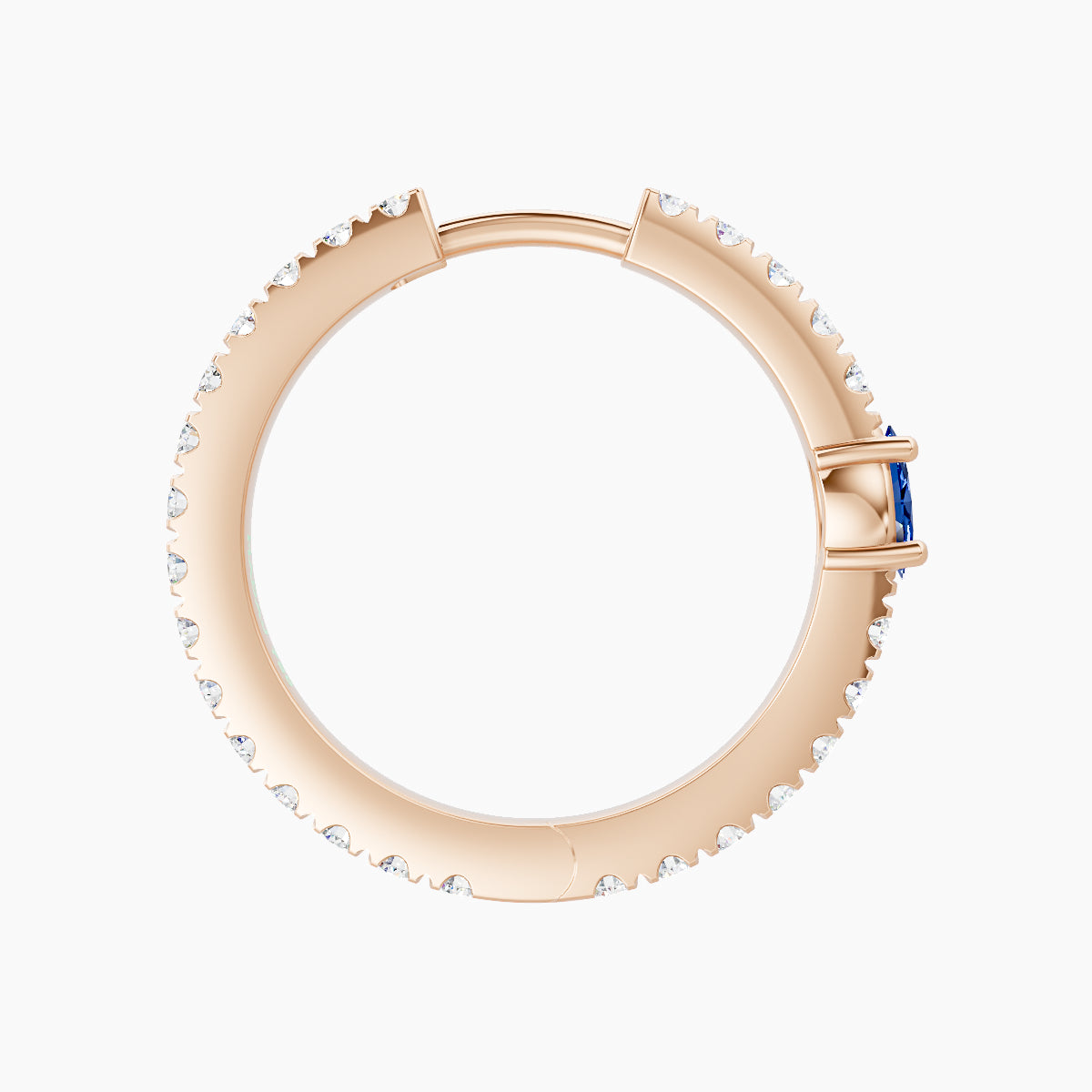 Inanna | 18k Rose Gold 11 mm Marquise Sapphire & Diamond Hoop Piercing