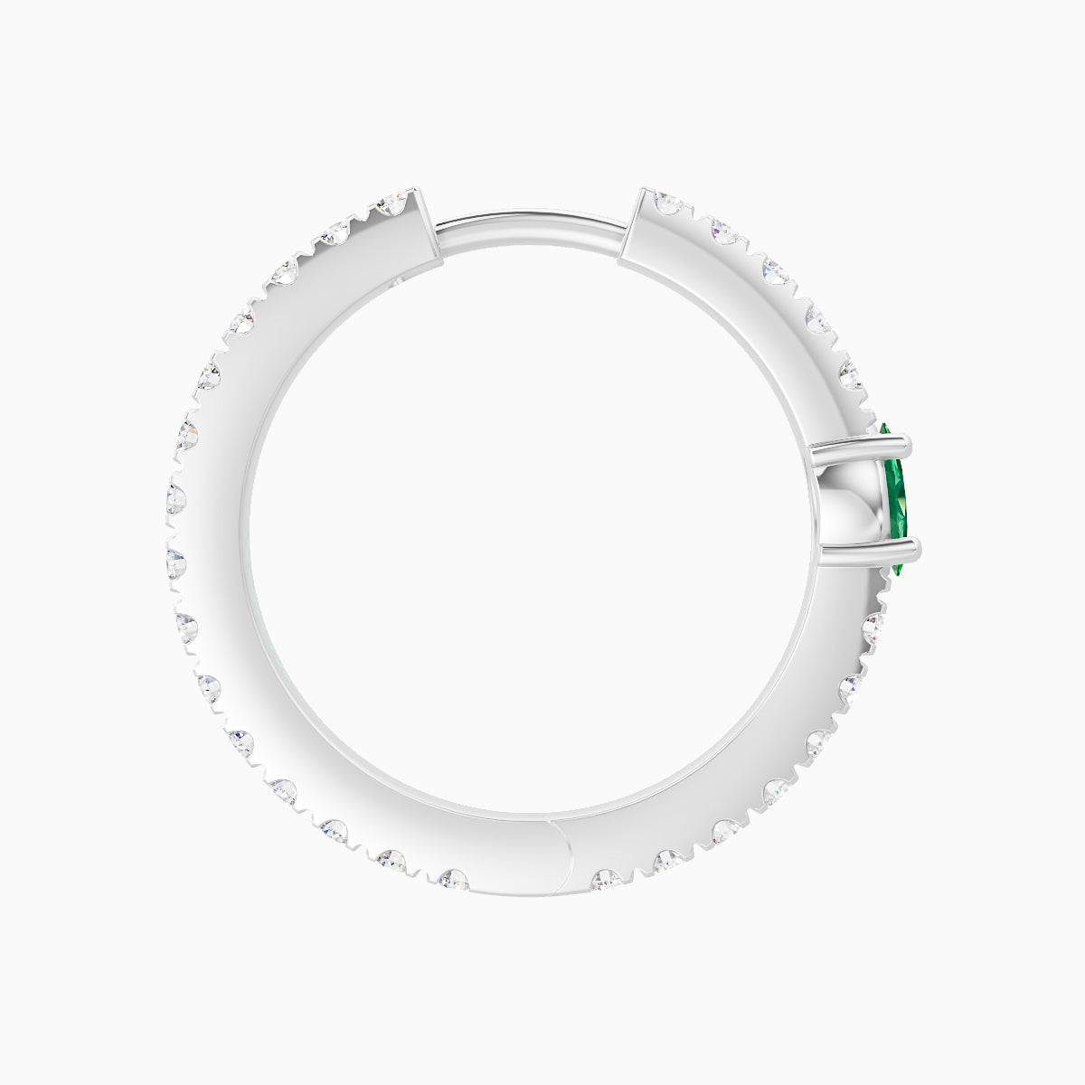 Inanna | 18k White Gold 11 mm Marquise Emerald & Diamond Hoop Piercing