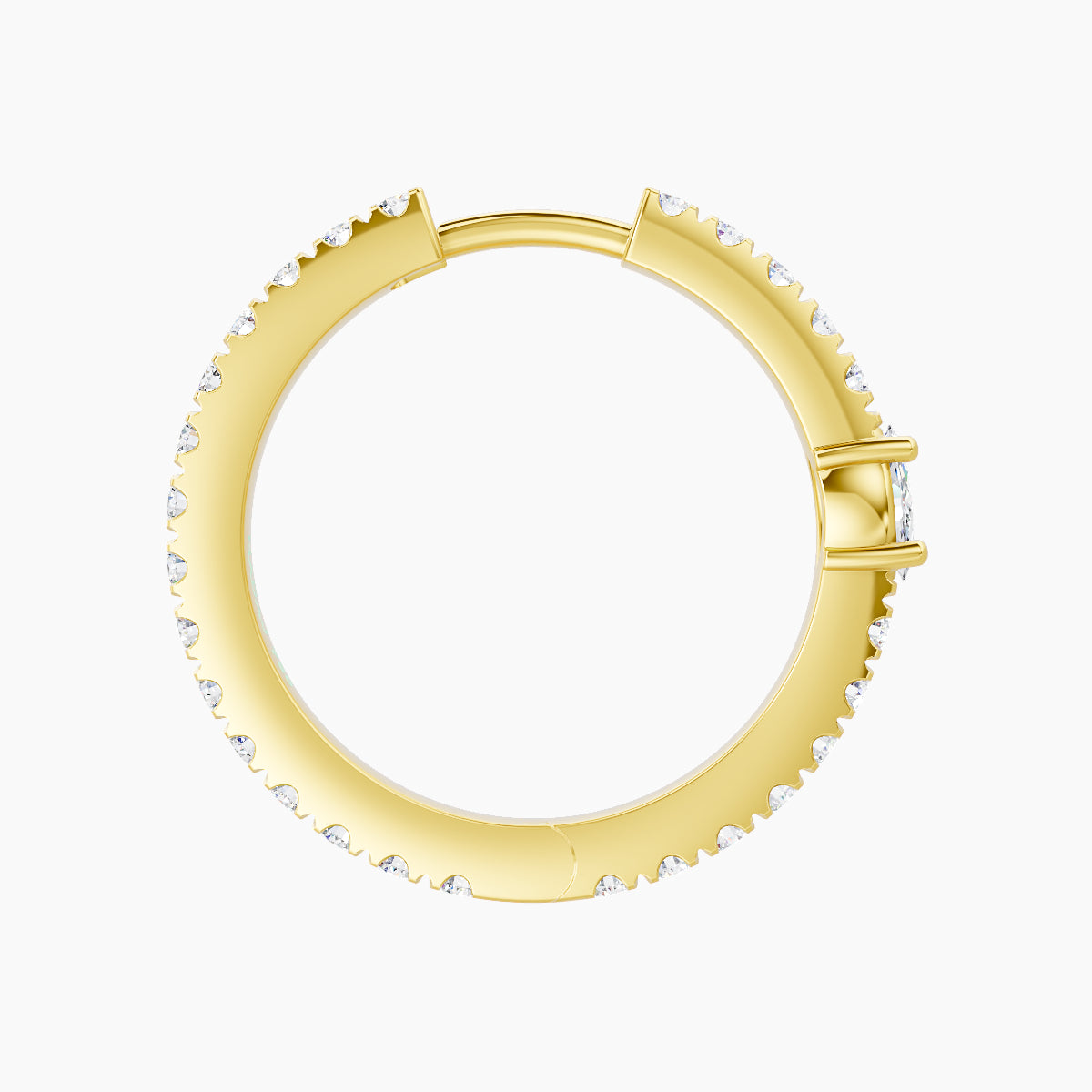 Inanna | 18k Yellow Gold 11 mm Marquise Diamond Hoop Piercing