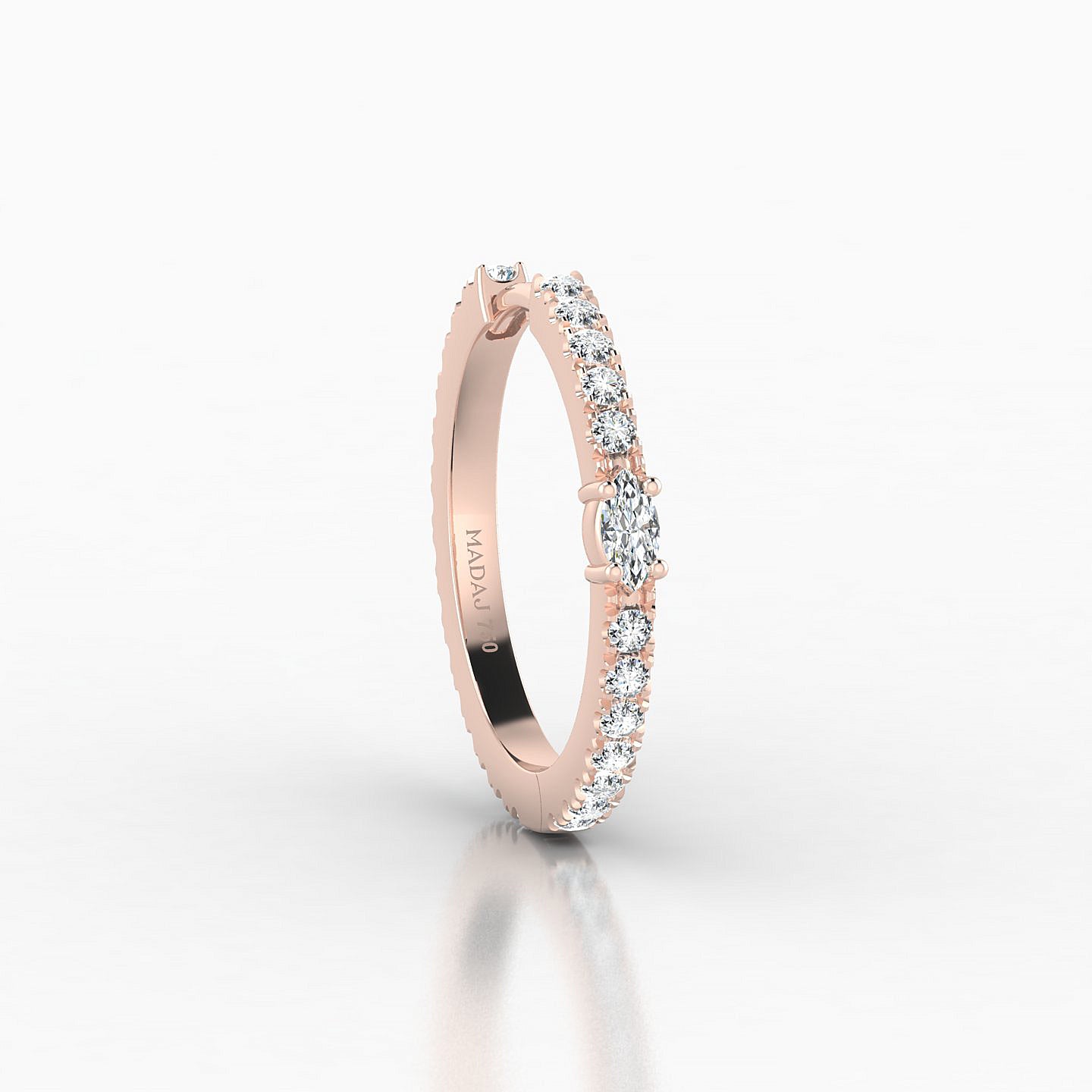 Inanna | 18k Rose Gold 11 mm Marquise Diamond Hoop Piercing