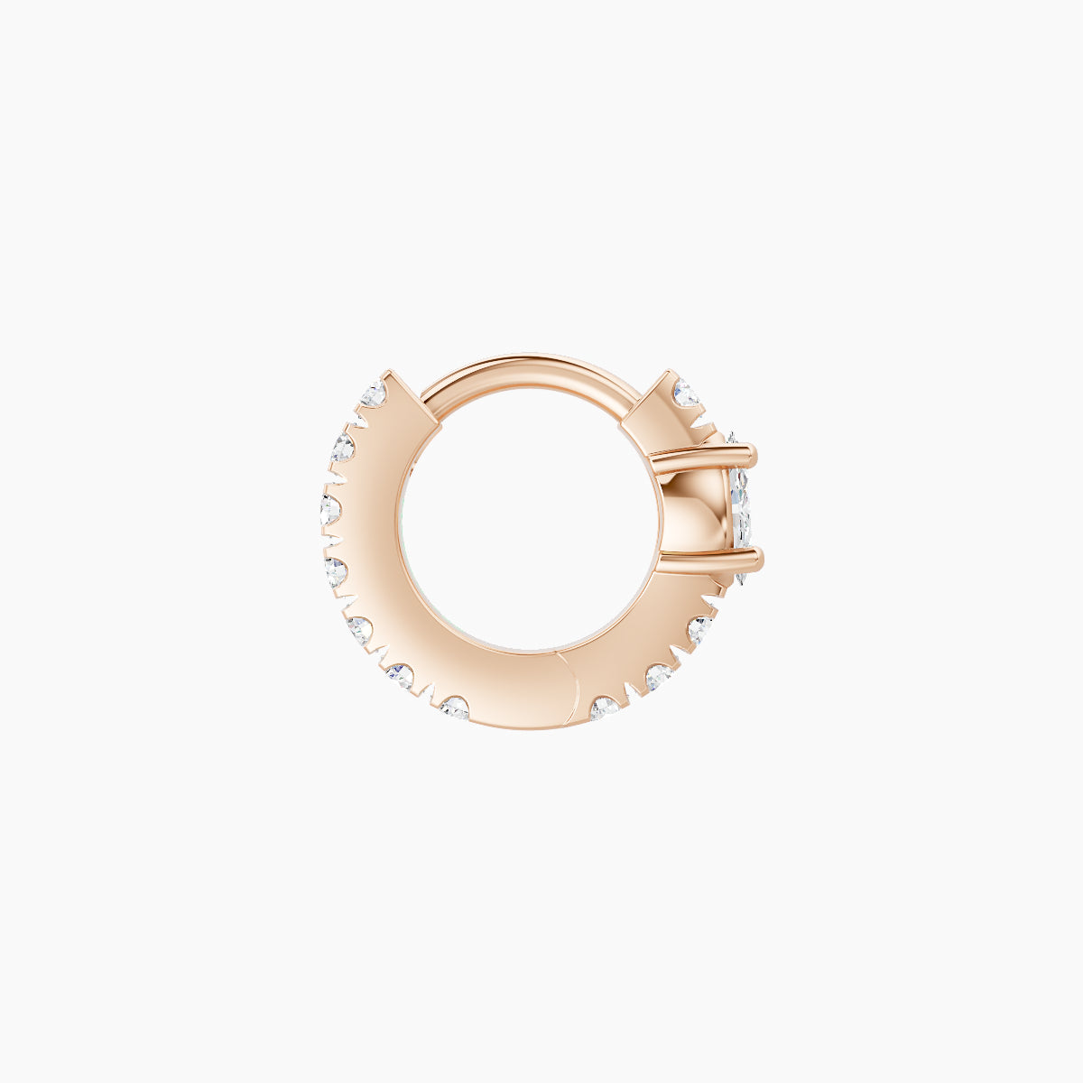 Inanna | 18k Rose Gold 5 mm Marquise Diamond Hoop Piercing