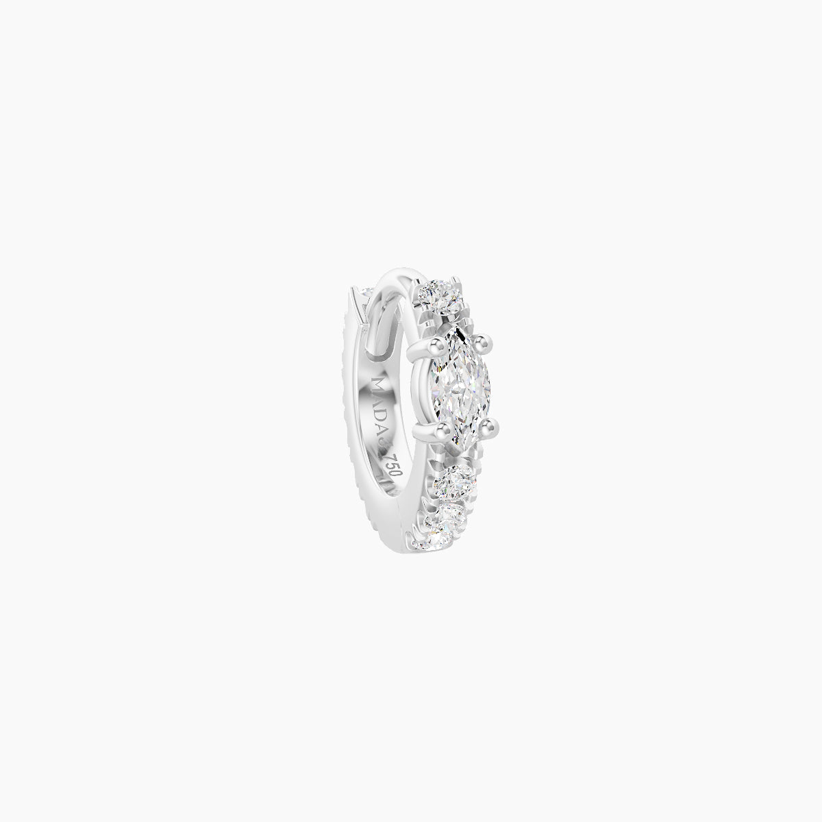 Inanna | 18k White Gold 5 mm Marquise Diamond Hoop Piercing