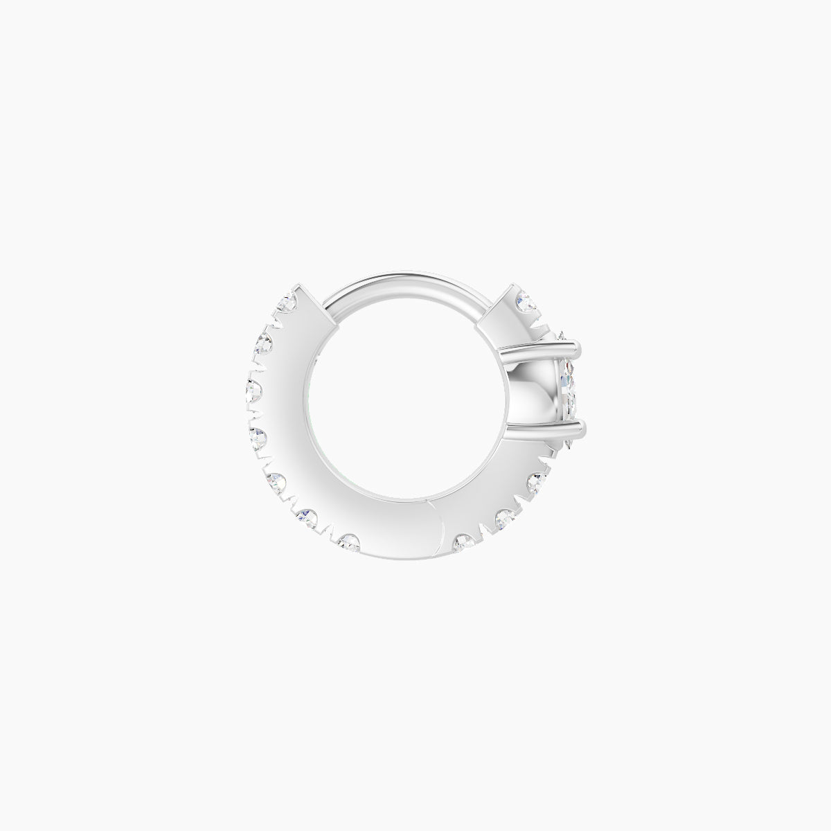Inanna | 18k White Gold 5 mm Marquise Diamond Hoop Piercing