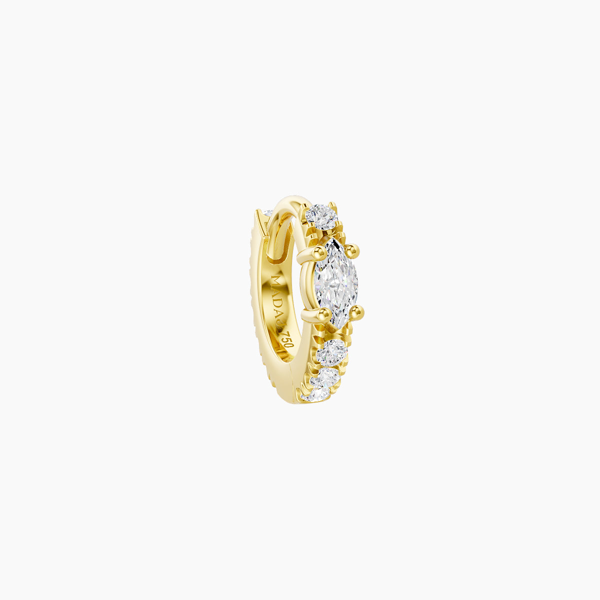 Inanna | 18k Yellow Gold 5 mm Marquise Diamond Hoop Piercing