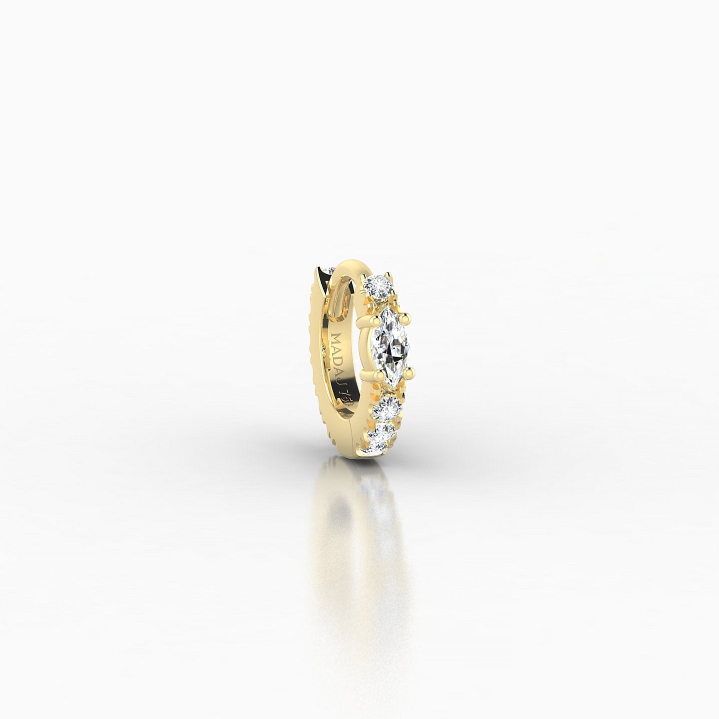 Inanna | 18k Yellow Gold 5 mm Marquise Diamond Hoop Piercing