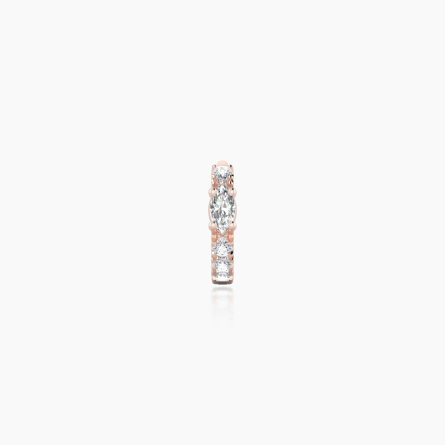 Inanna | 18k Rose Gold 5 mm Marquise Diamond Hoop Piercing