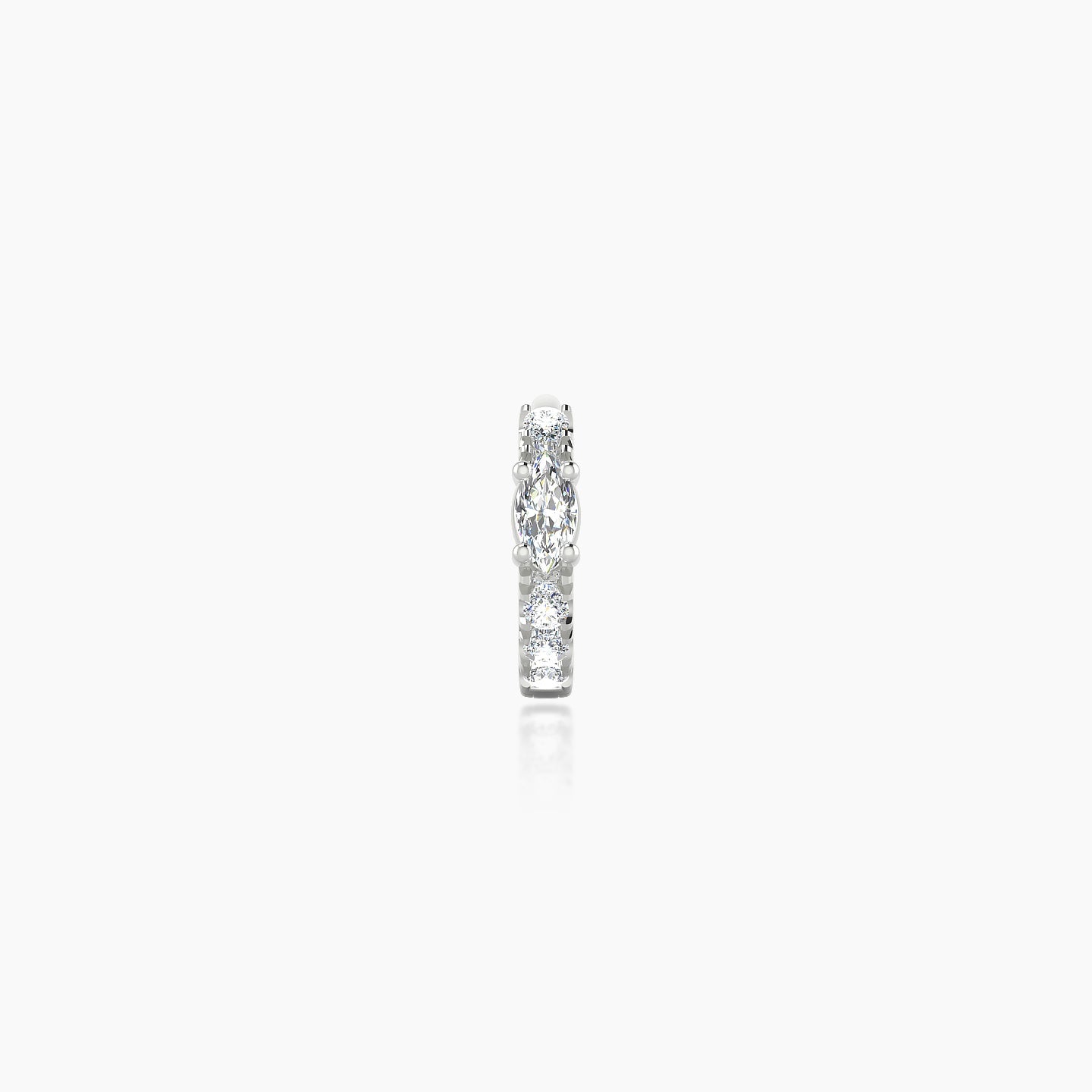 Inanna | 18k White Gold 5 mm Marquise Diamond Hoop Piercing