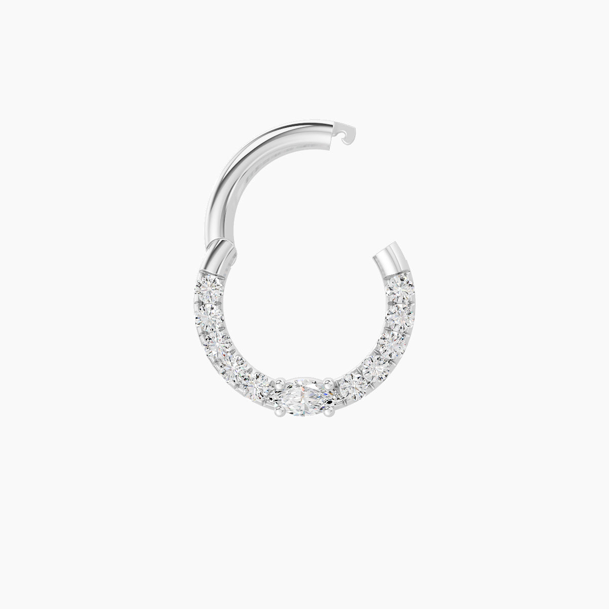 Inanna | 18k White Gold 6.5 mm Marquise Diamond Daith Piercing