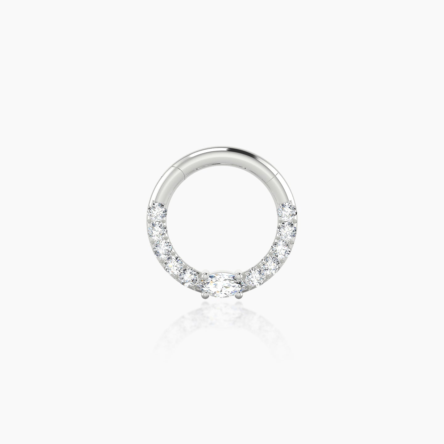 Inanna | 18k White Gold 6.5 mm Marquise Diamond Daith Piercing