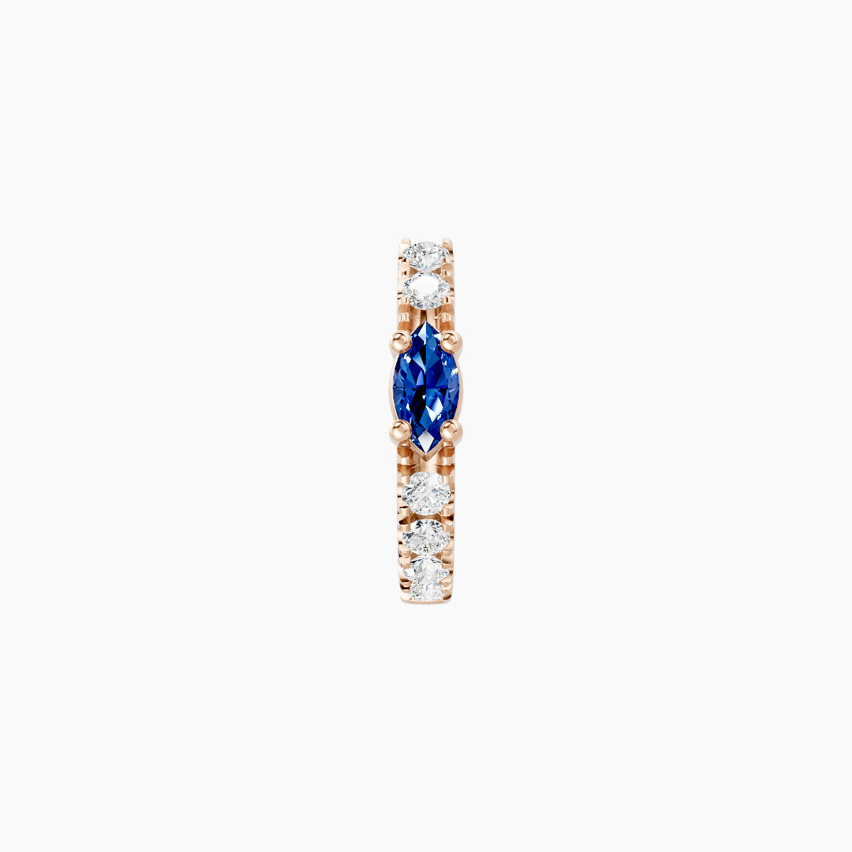 Inanna | 18k Rose Gold 6.5 mm Marquise Sapphire & Diamond Hoop Piercing