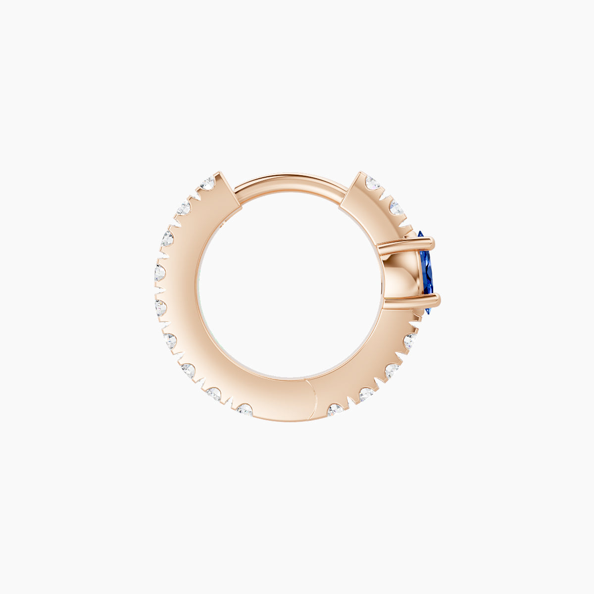 Inanna | 18k Rose Gold 6.5 mm Marquise Sapphire & Diamond Hoop Piercing