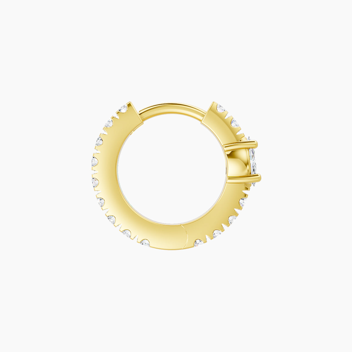 Inanna | 18k Yellow Gold 6.5 mm Marquise Diamond Hoop Piercing