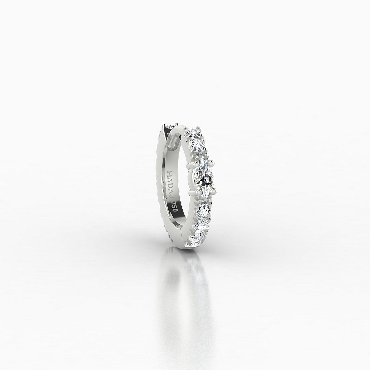 Inanna | 18k White Gold 6.5 mm Marquise Diamond Hoop Piercing
