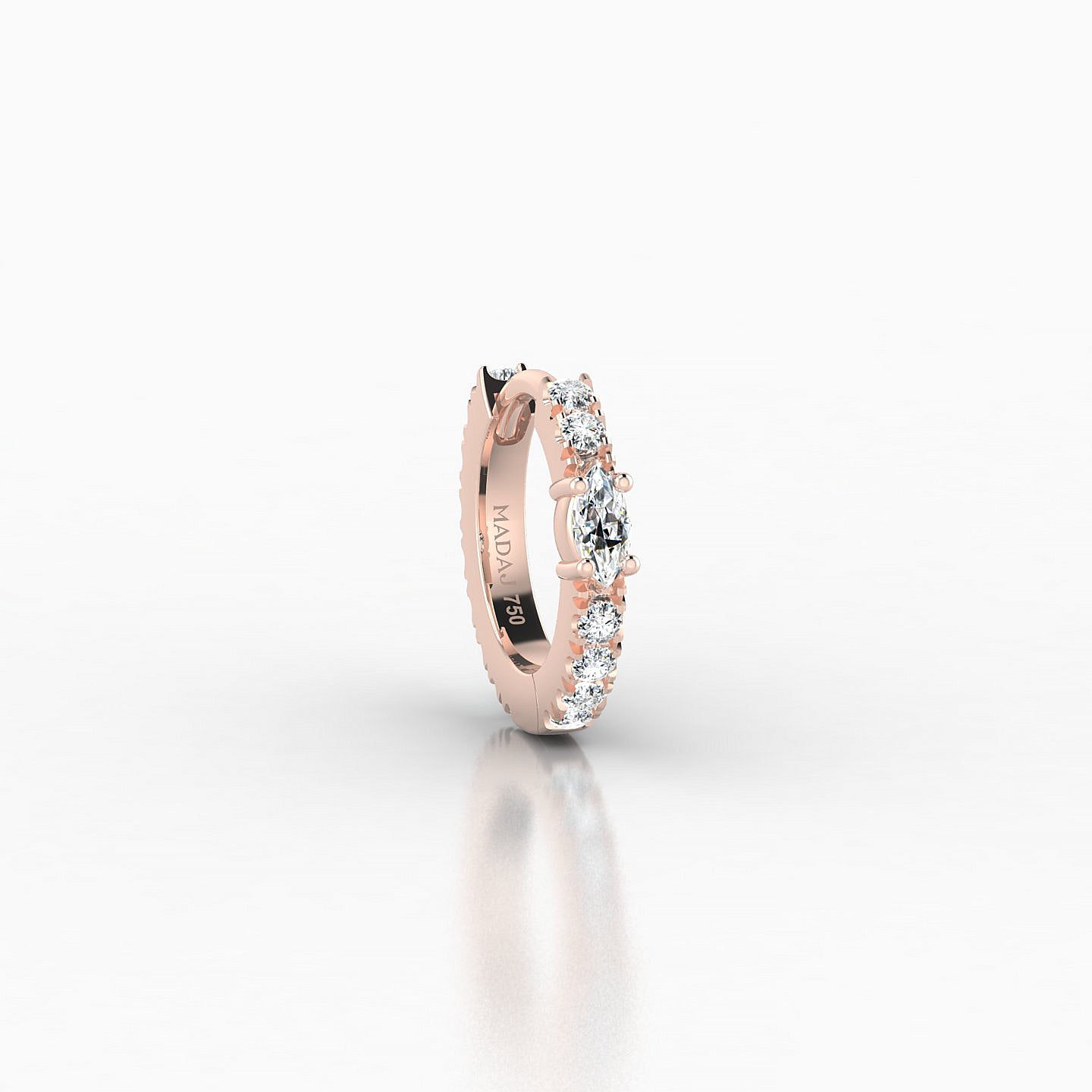 Inanna | 18k Rose Gold 6.5 mm Marquise Diamond Nose Ring Piercing