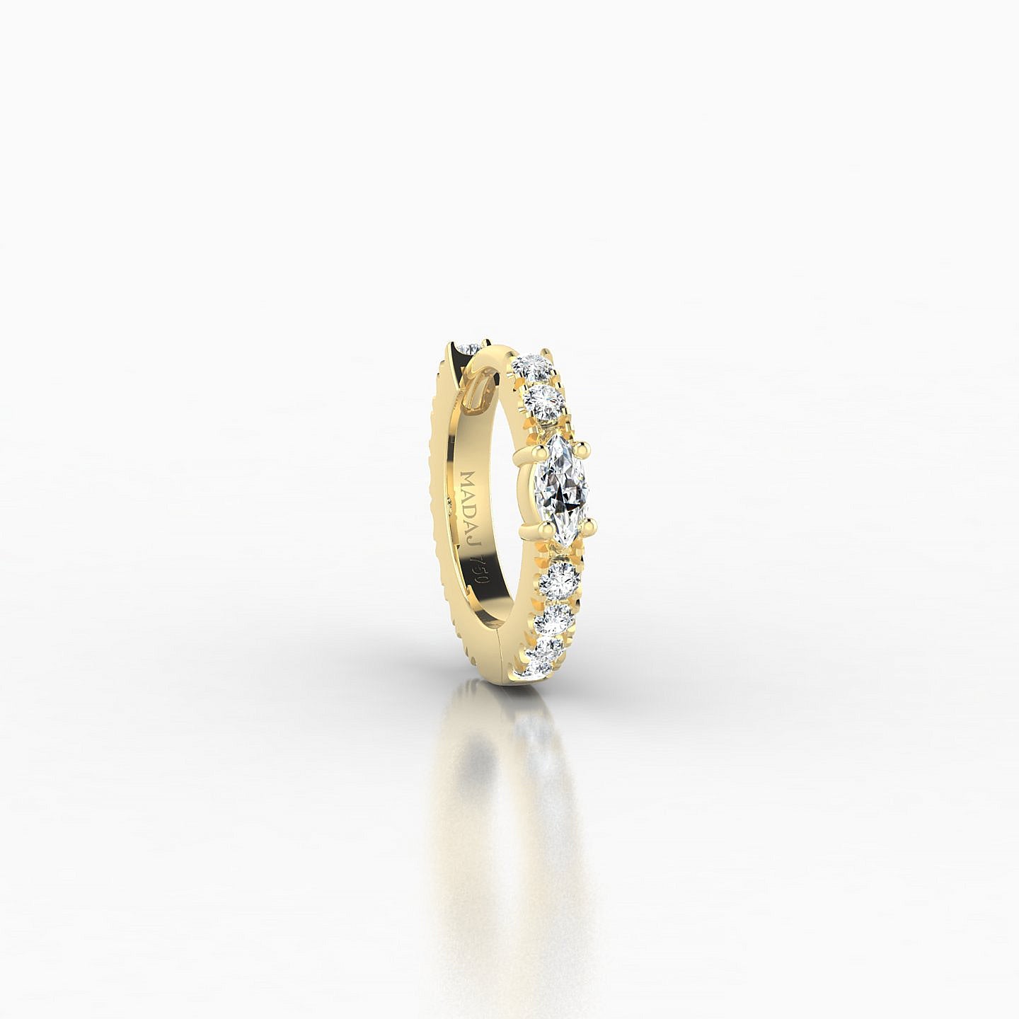 Inanna | 18k Yellow Gold 6.5 mm Marquise Diamond Nose Ring Piercing