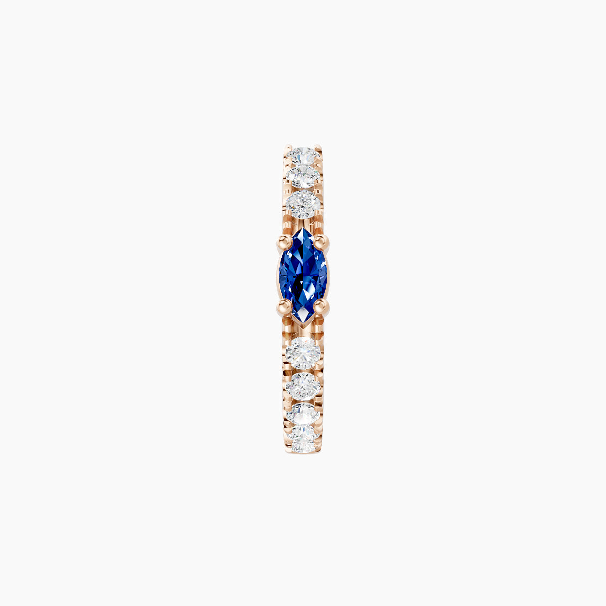 Inanna | 18k Rose Gold 8 mm Marquise Sapphire & Diamond Hoop Piercing
