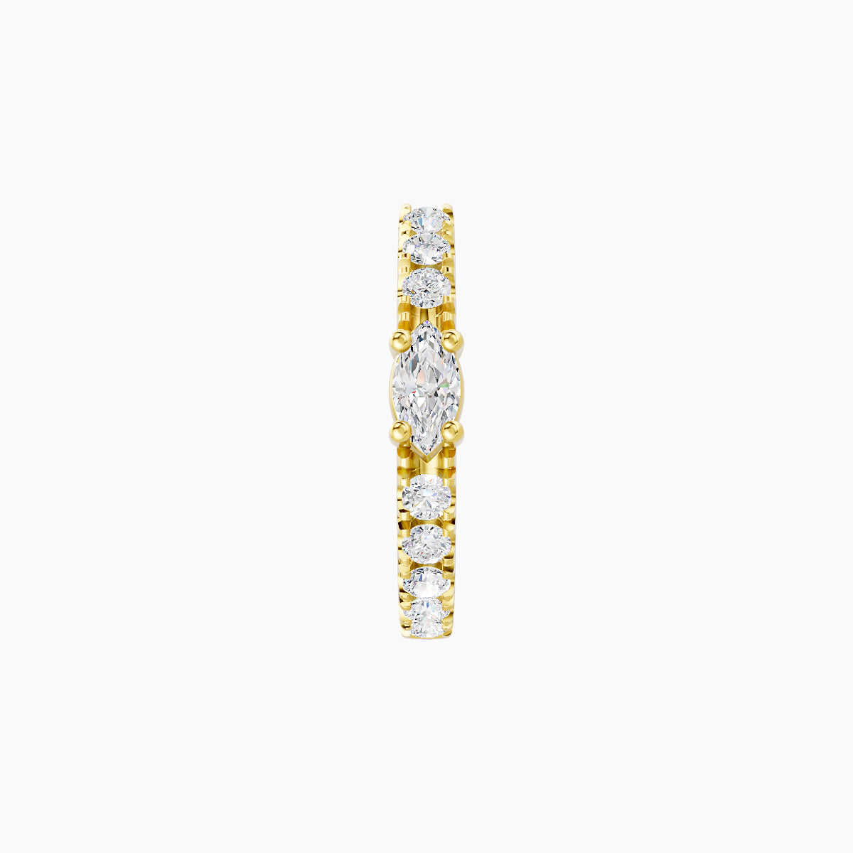 Inanna | 18k Yellow Gold 8 mm Marquise Diamond Hoop Piercing