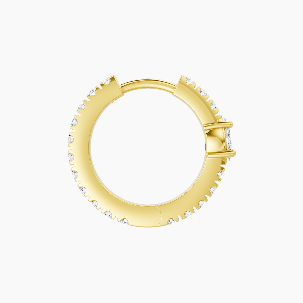 Inanna | 18k Yellow Gold 8 mm Marquise Diamond Hoop Piercing