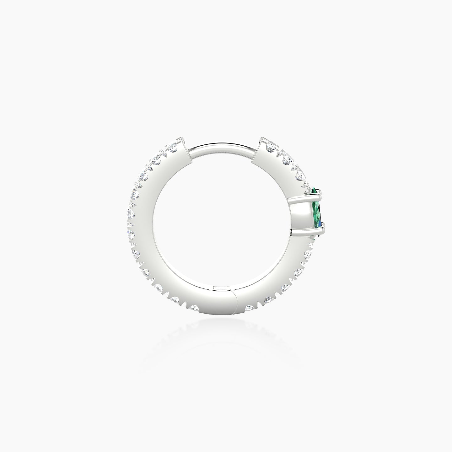 Inanna | 18k White Gold 8 mm Marquise Emerald & Diamond Hoop Piercing