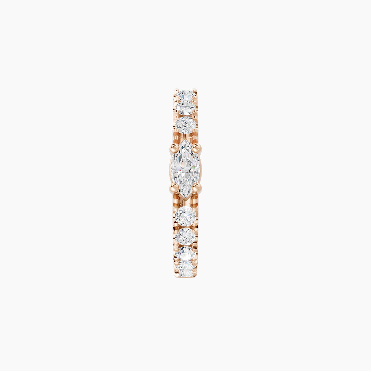 Inanna | 18k Rose Gold 8 mm Marquise Diamond Nose Ring Piercing