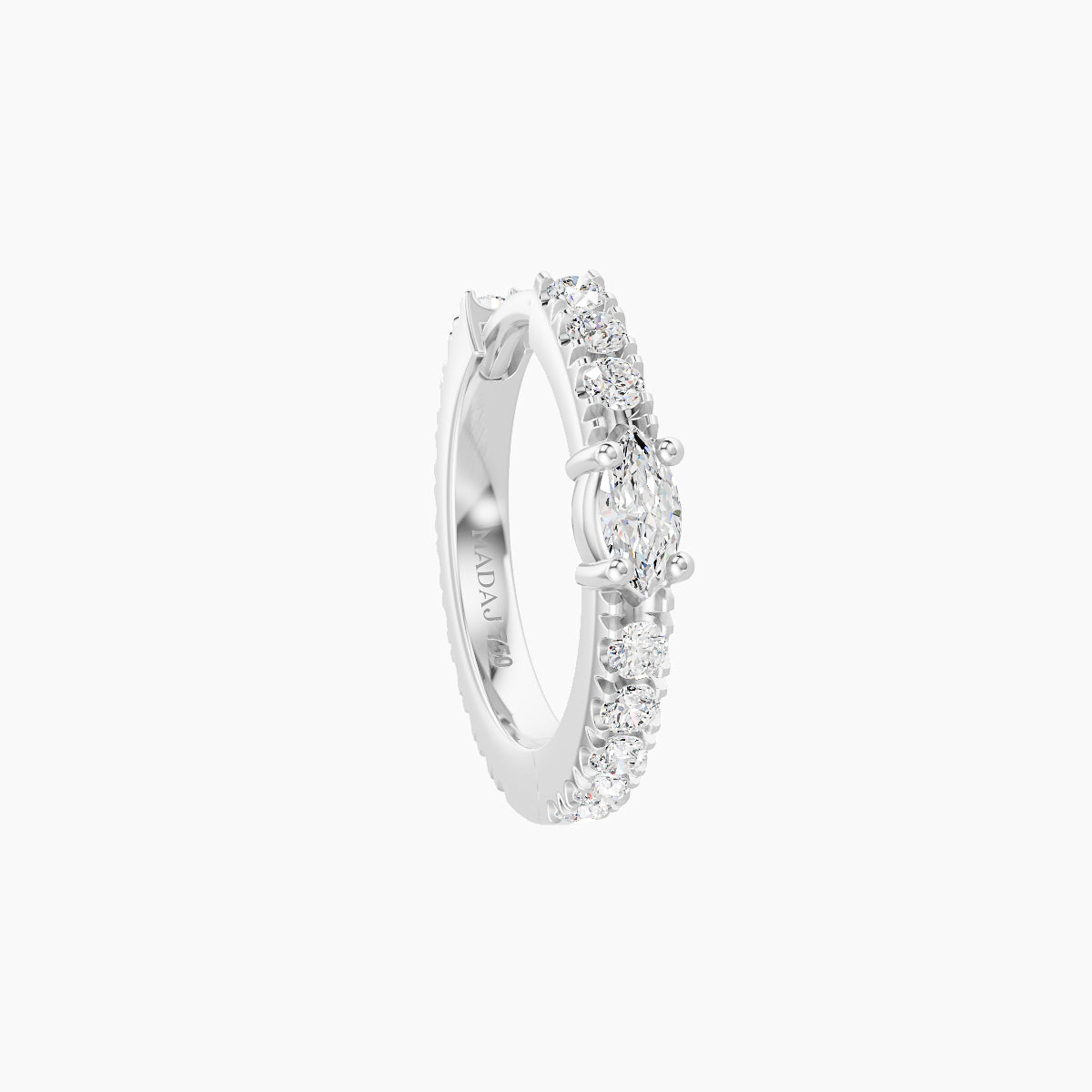 Inanna | 18k White Gold 8 mm Marquise Diamond Nose Ring Piercing