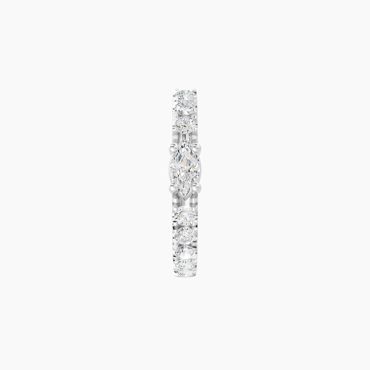 Inanna | 18k White Gold 8 mm Marquise Diamond Nose Ring Piercing