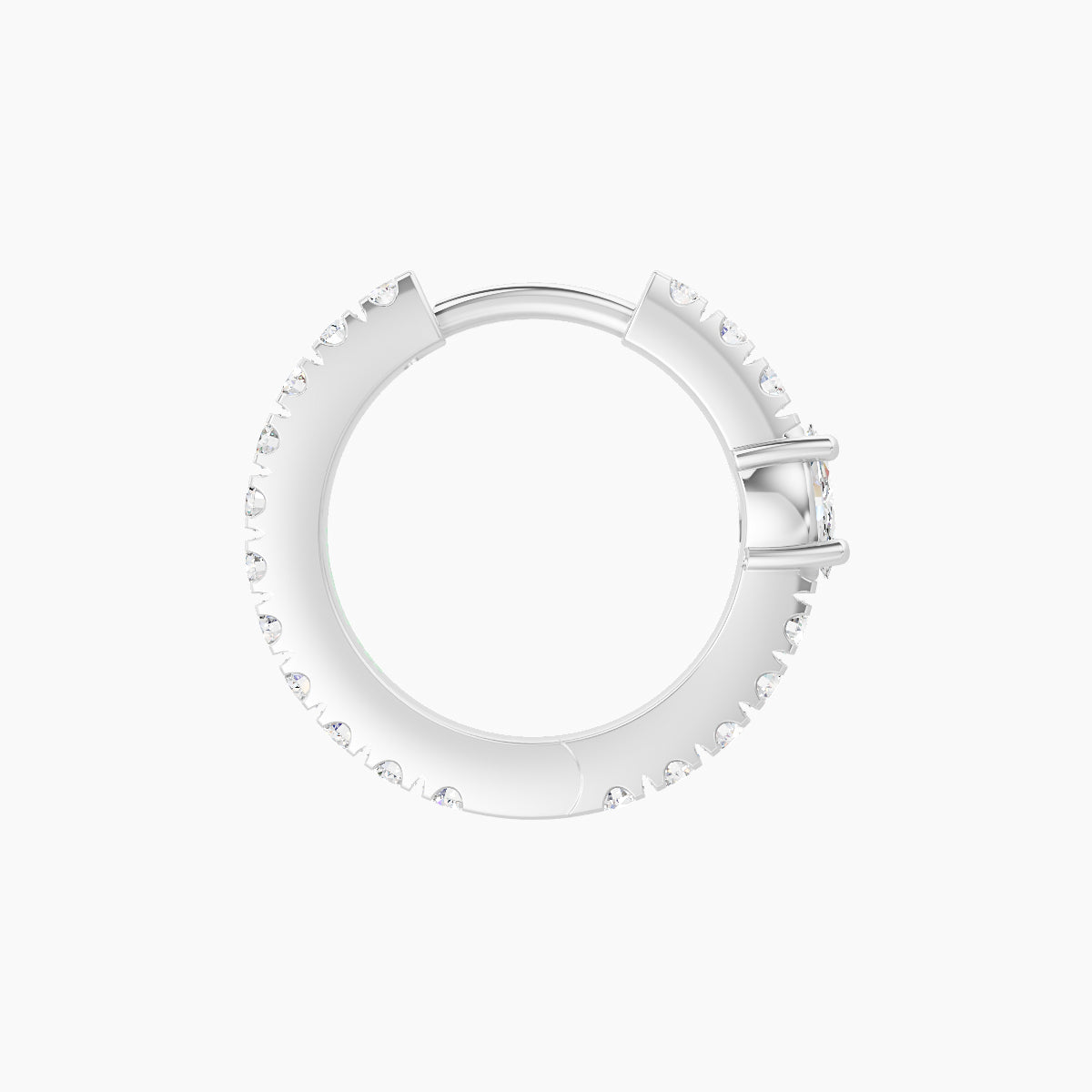 Inanna | 18k White Gold 8 mm Marquise Diamond Nose Ring Piercing