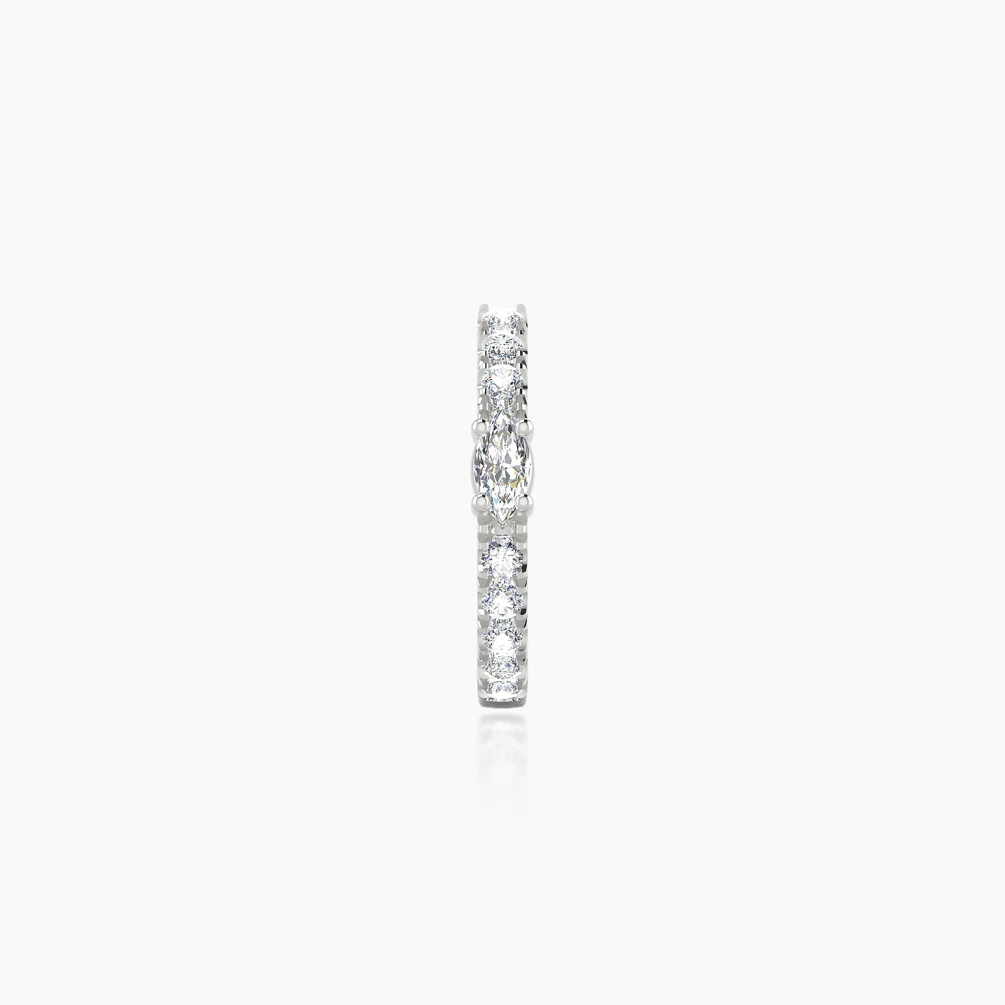 Inanna | 18k White Gold 8 mm Marquise Diamond Nose Ring Piercing