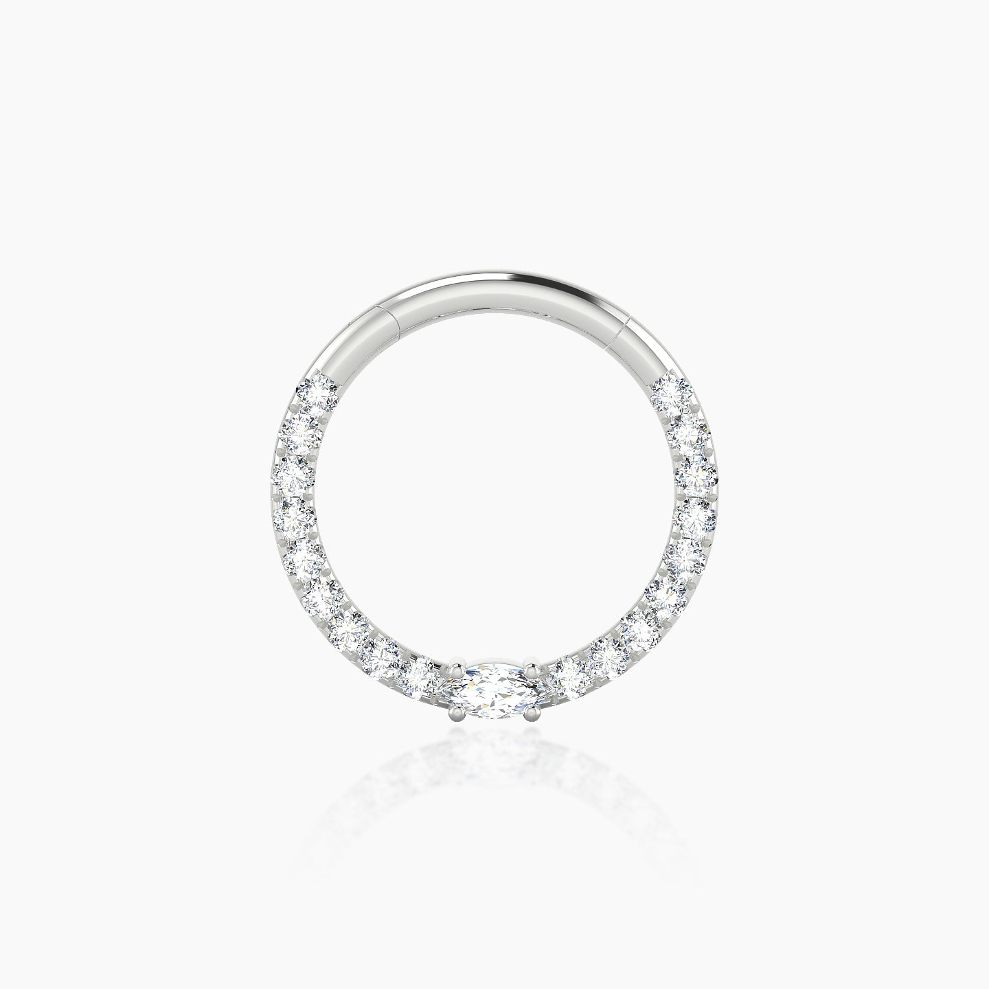 Inanna | 18k White Gold 9.5 mm Marquise Diamond Daith Piercing