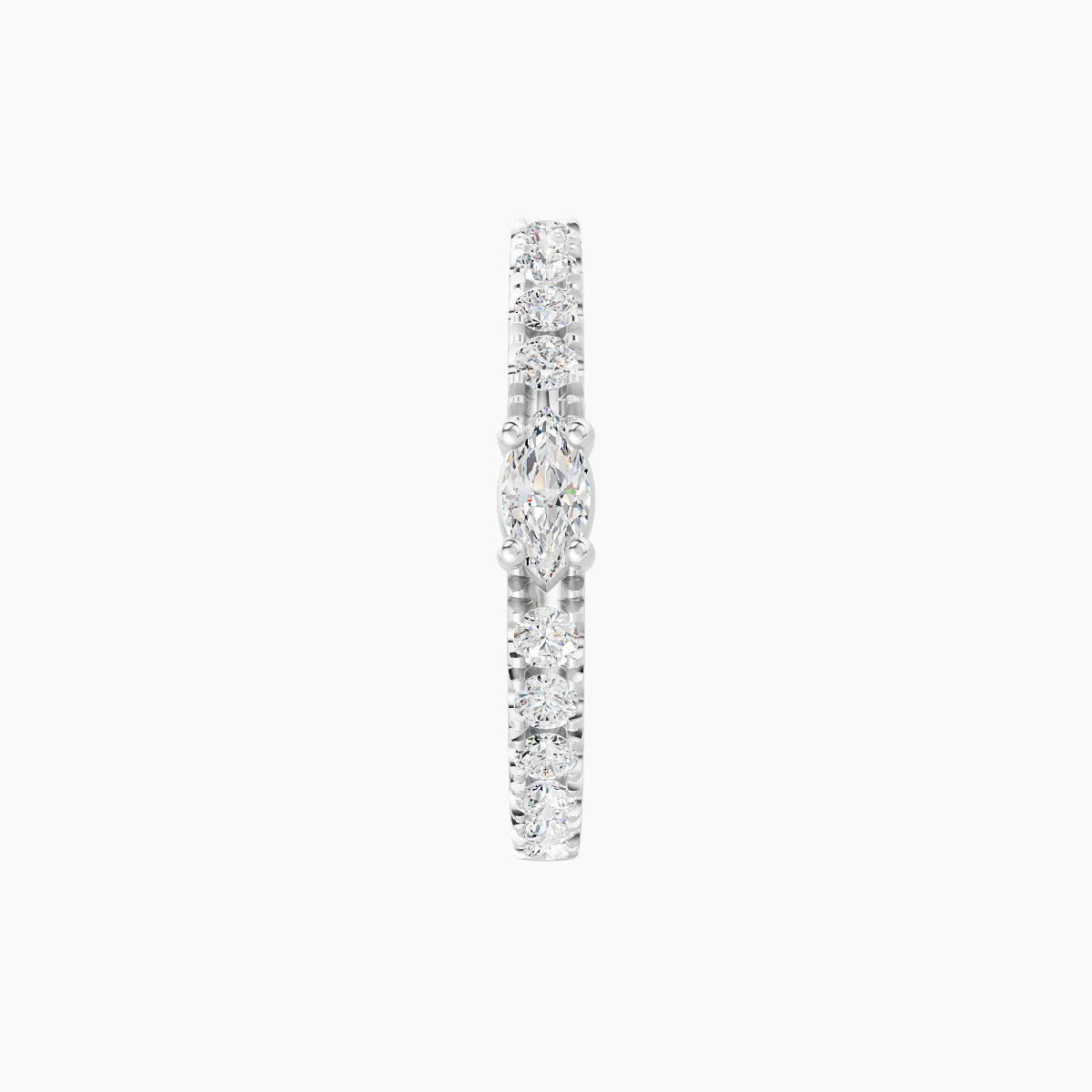 Inanna | 18k White Gold 9.5 mm Marquise Diamond Hoop Piercing