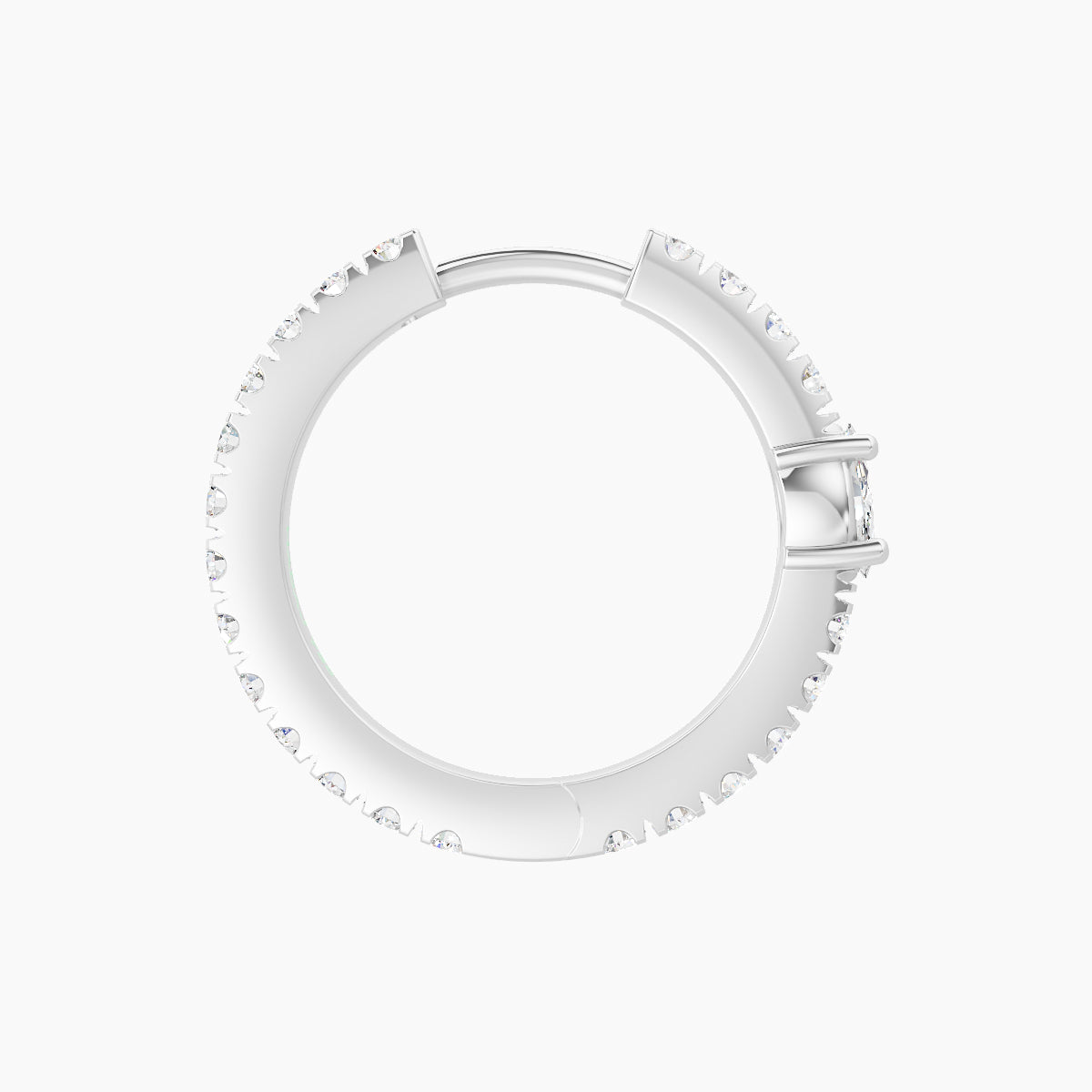 Inanna | 18k White Gold 9.5 mm Marquise Diamond Hoop Piercing