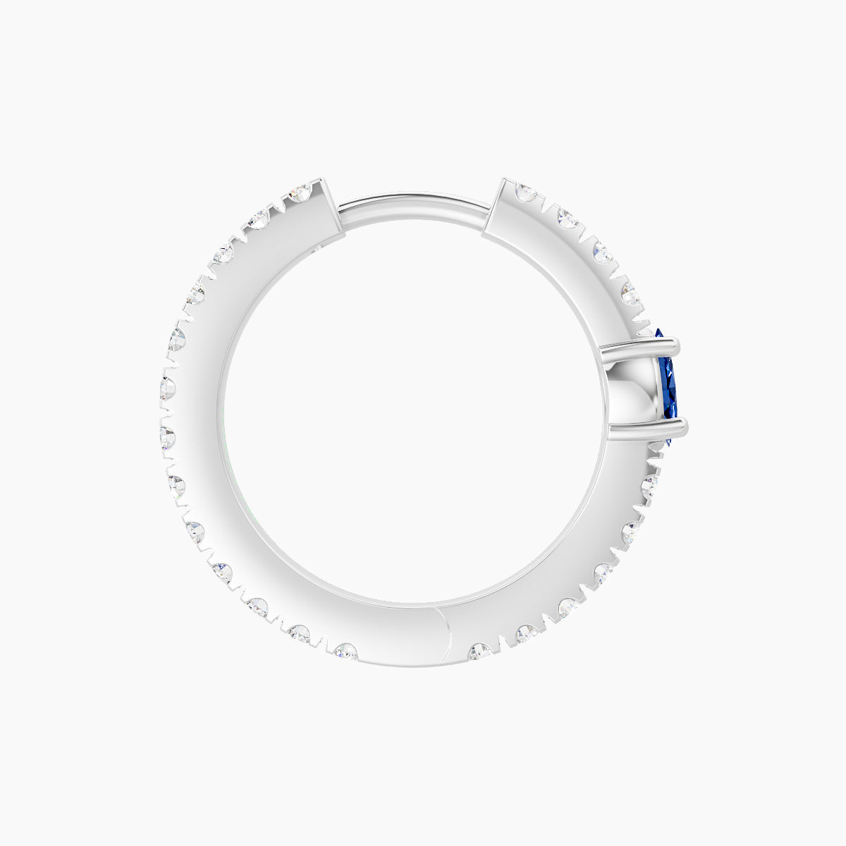Inanna | 18k White Gold 9.5 mm Marquise Sapphire & Diamond Hoop Piercing