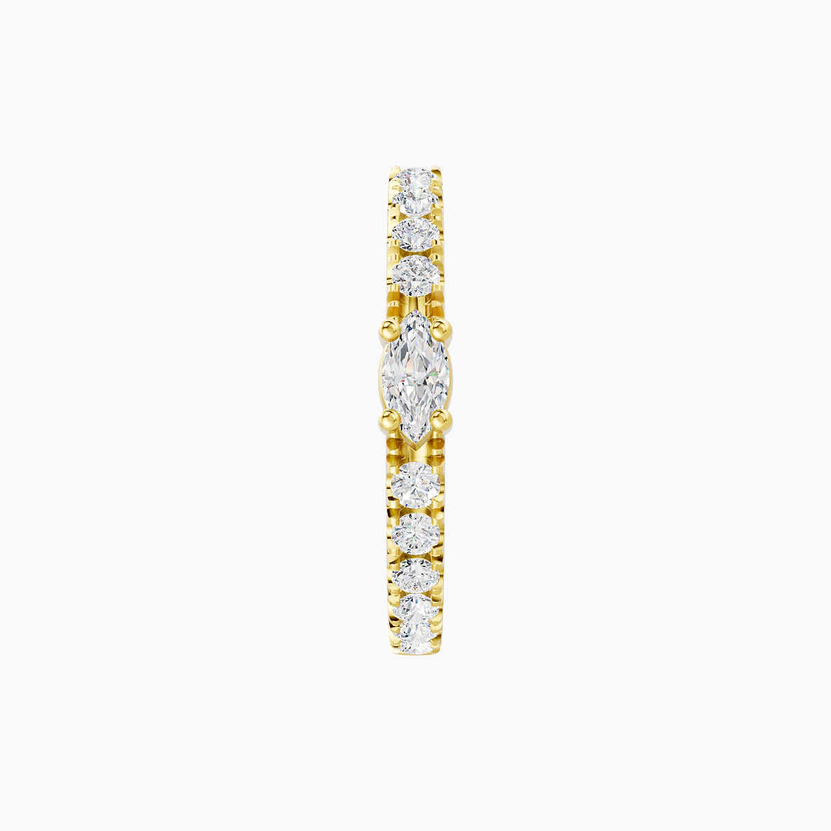 Inanna | 18k Yellow Gold 9.5 mm Marquise Diamond Hoop Piercing