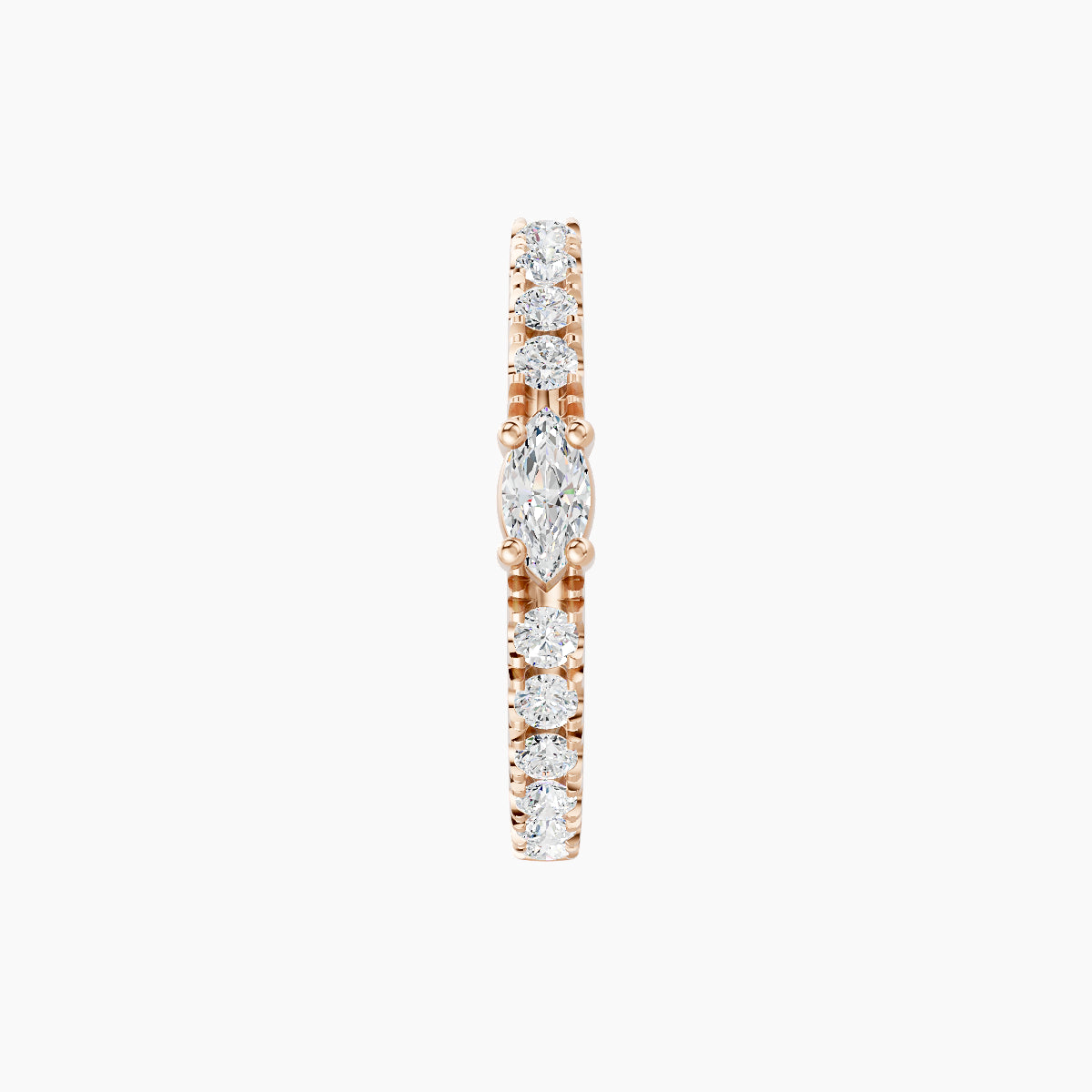 Inanna | 18k Rose Gold 9.5 mm Marquise Diamond Nose Ring Piercing