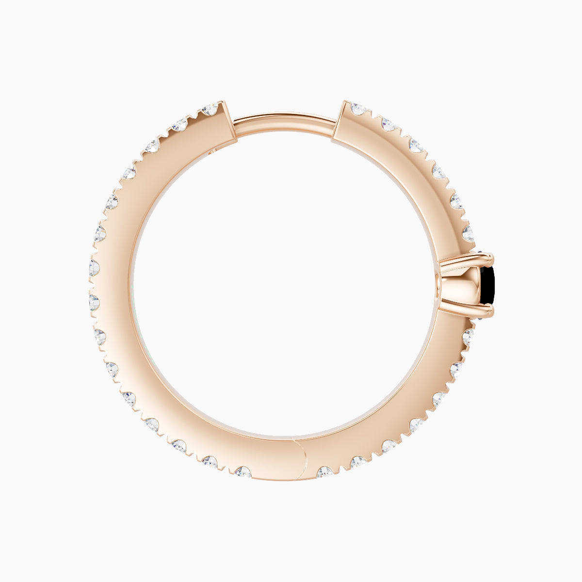 Inanna | 18k Rose Gold 11 mm Round Black Diamond & Diamond Hoop Piercing