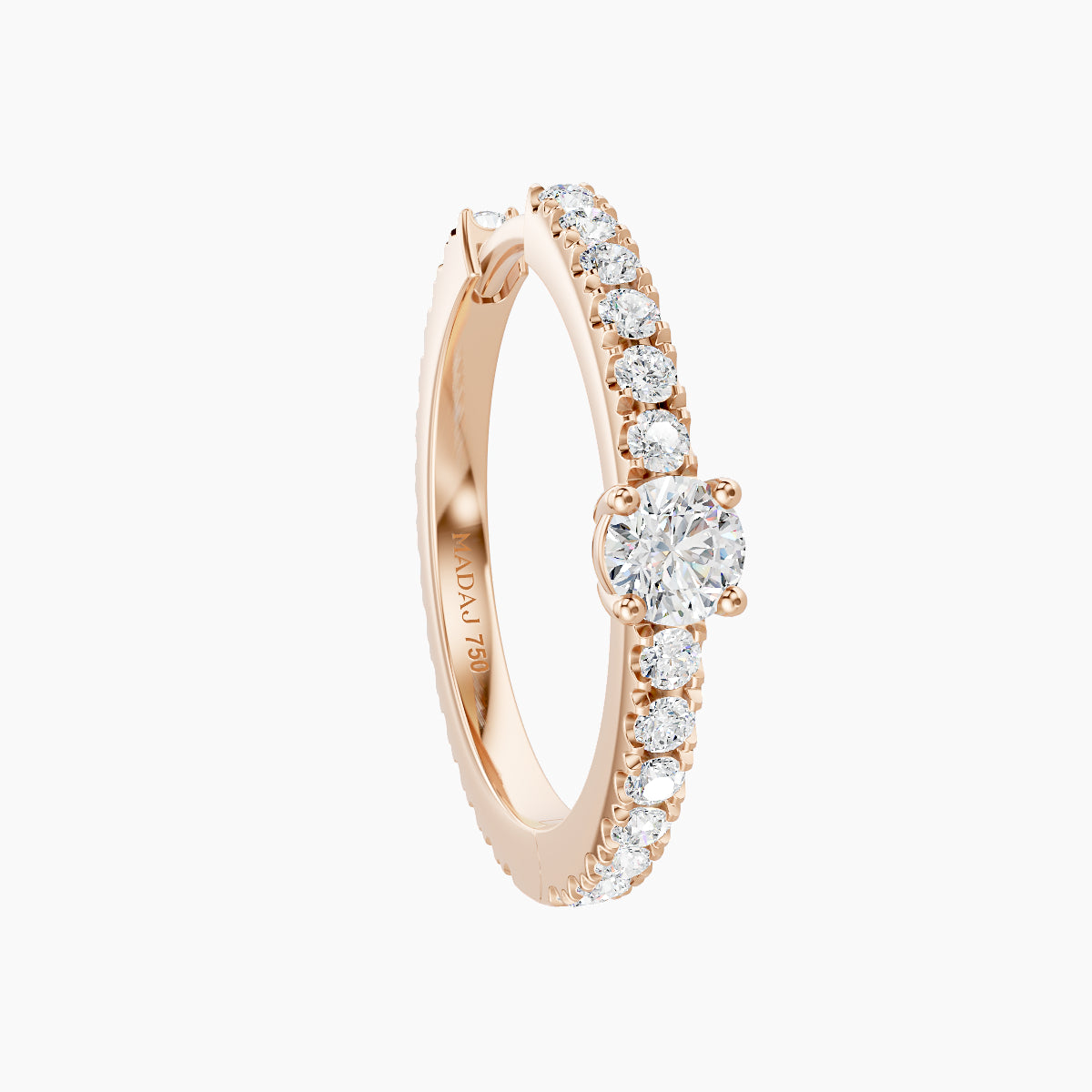Inanna | 18k Rose Gold 11 mm Round Diamond Hoop Piercing