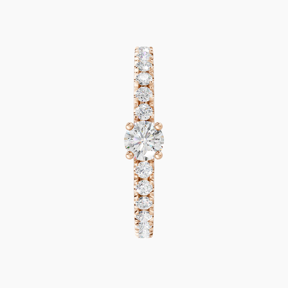 Inanna | 18k Rose Gold 11 mm Round Diamond Hoop Piercing