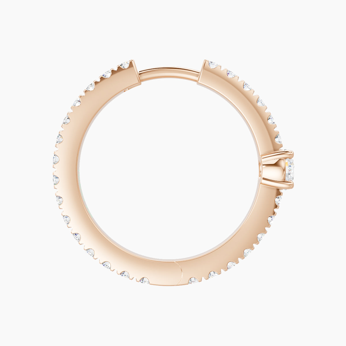 Inanna | 18k Rose Gold 11 mm Round Diamond Hoop Piercing
