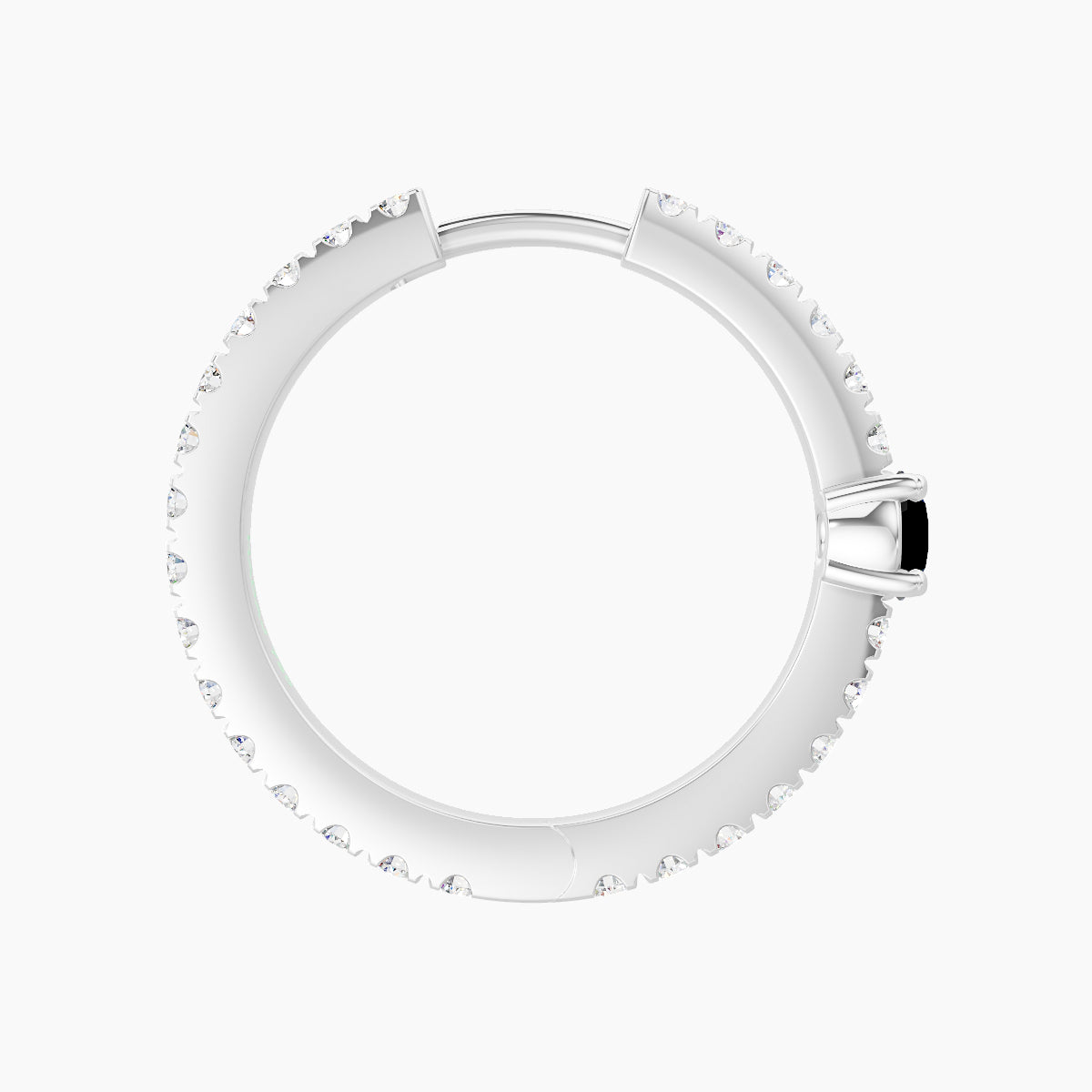 Inanna | 18k White Gold 11 mm Round Black Diamond & Diamond Hoop Piercing
