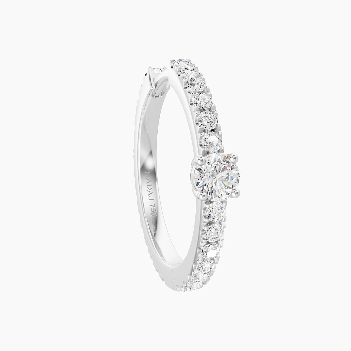 Inanna | 18k White Gold 11 mm Round Diamond Hoop Piercing