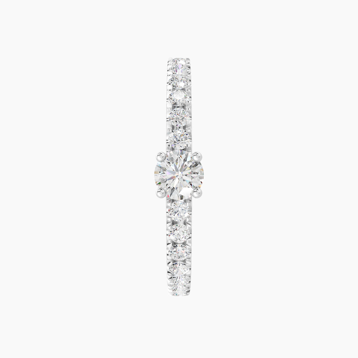 Inanna | 18k White Gold 11 mm Round Diamond Hoop Piercing