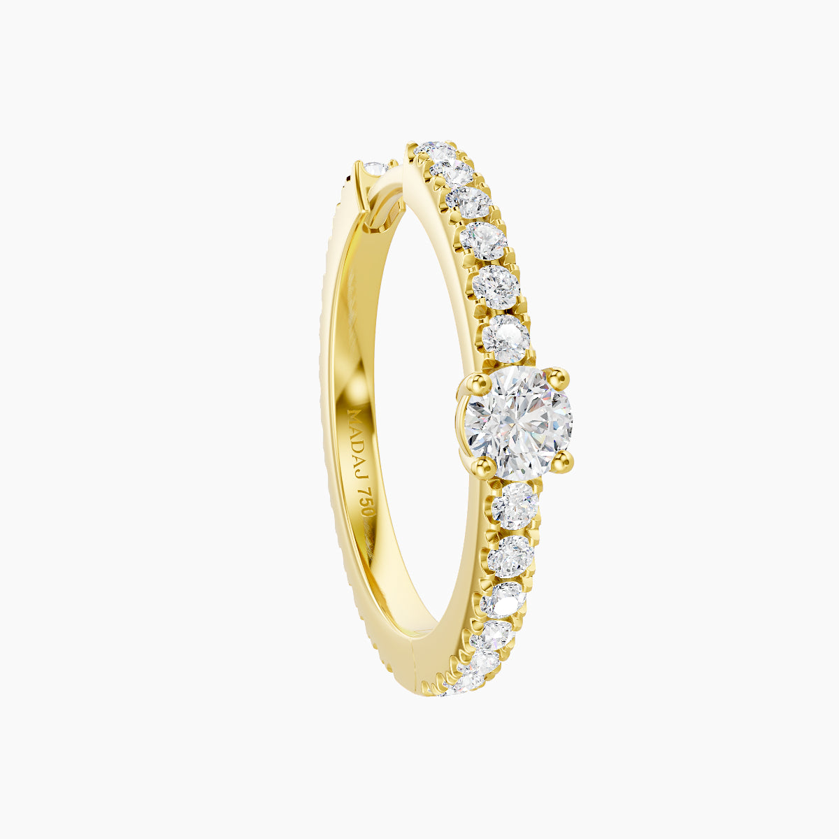 Inanna | 18k Yellow Gold 11 mm Round Diamond Hoop Piercing